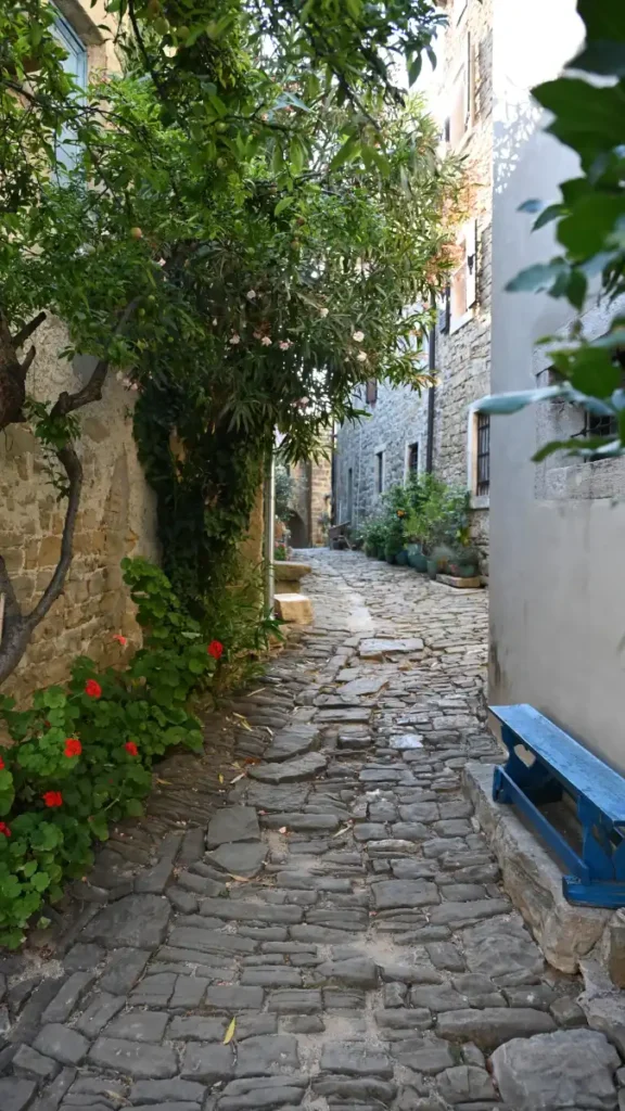 Grožnjan Grožnjan, kostrbatá kamenná ulička